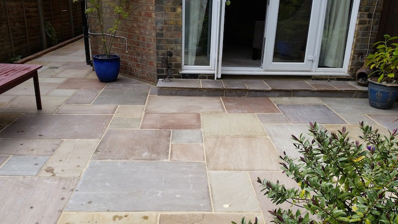 New indian sandstone paving, Broomfield Avenue N13
