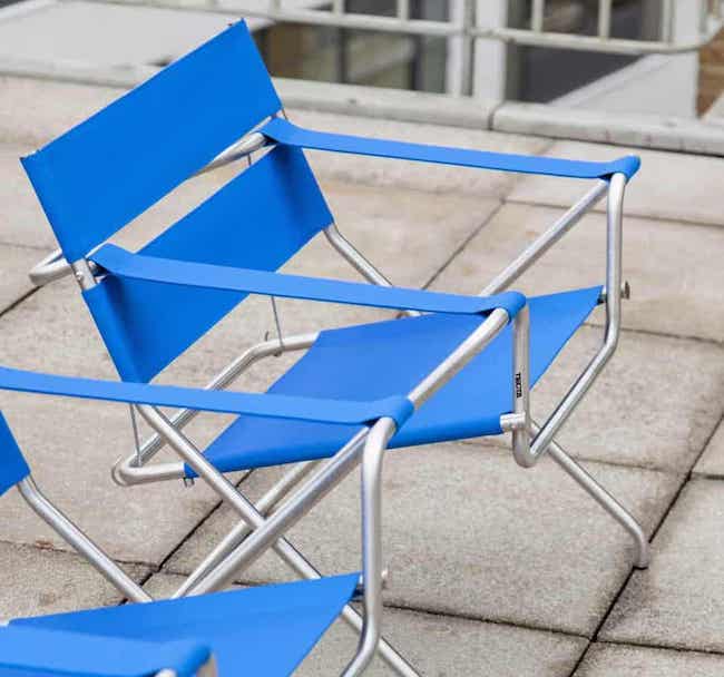 garden trend ideas, blue outdoor chairs, the conran shop image