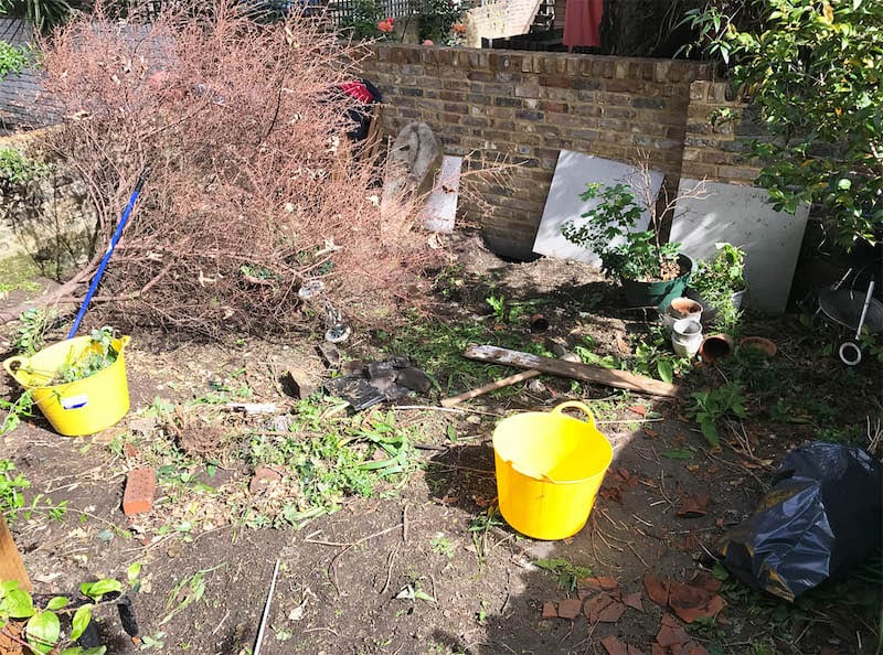 Before photos small garden landscaping, Highbury N5