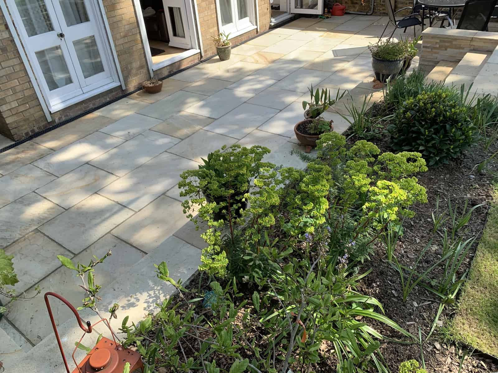Indian sandstone patio and landscaping in Hampstead NW3