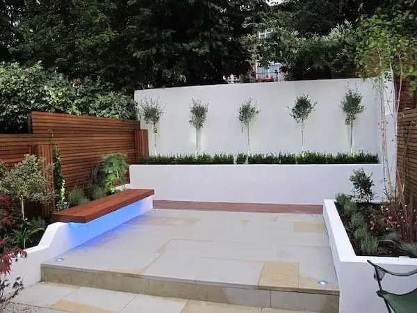 Balau decking seat and trellis