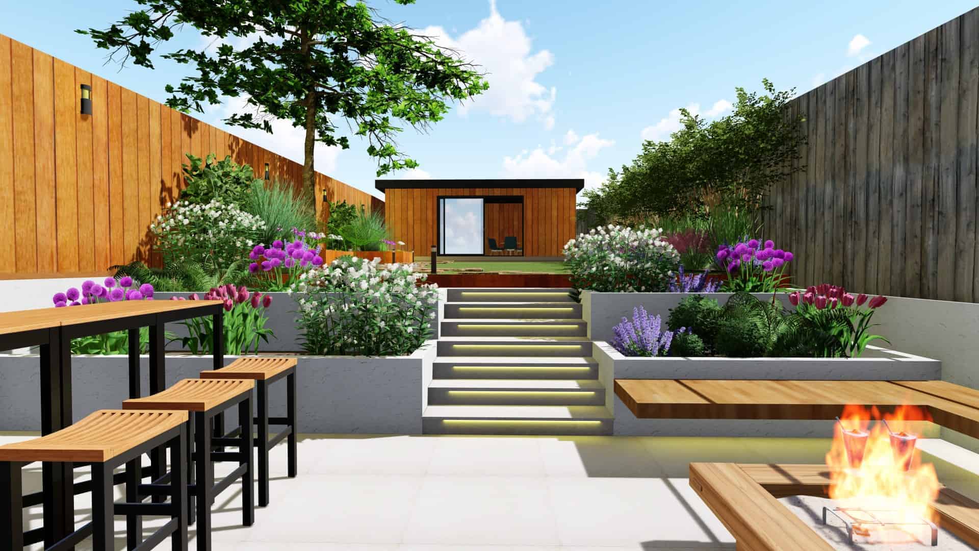 Contemporary Garden Styles 3D garden design image